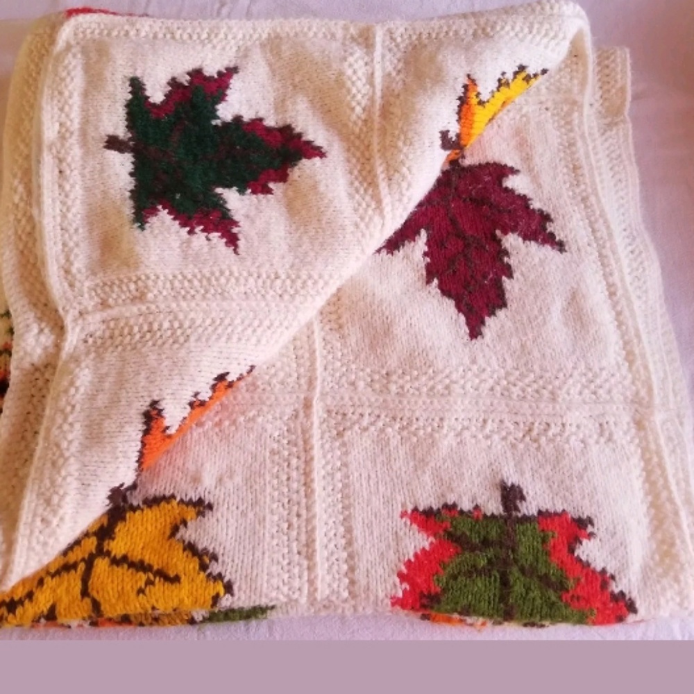 Knitted Fall Blanket - Picture 2 of 2